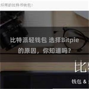 比特派轻钱包 选择Bitpie的原因，你知道吗？