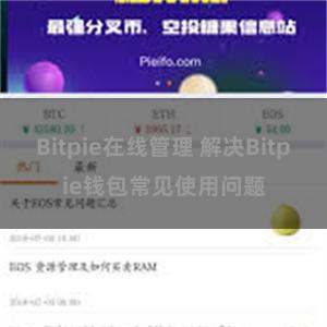 Bitpie在线管理 解决Bitpie钱包常见使用问题