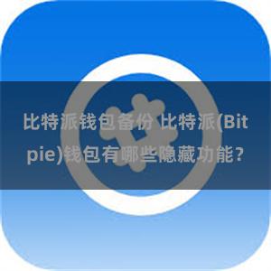 比特派钱包备份 比特派(Bitpie)钱包有哪些隐藏功能？