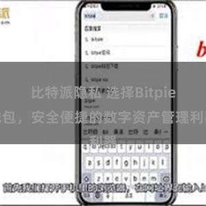 比特派隐私 选择Bitpie钱包，安全便捷的数字资产管理利器